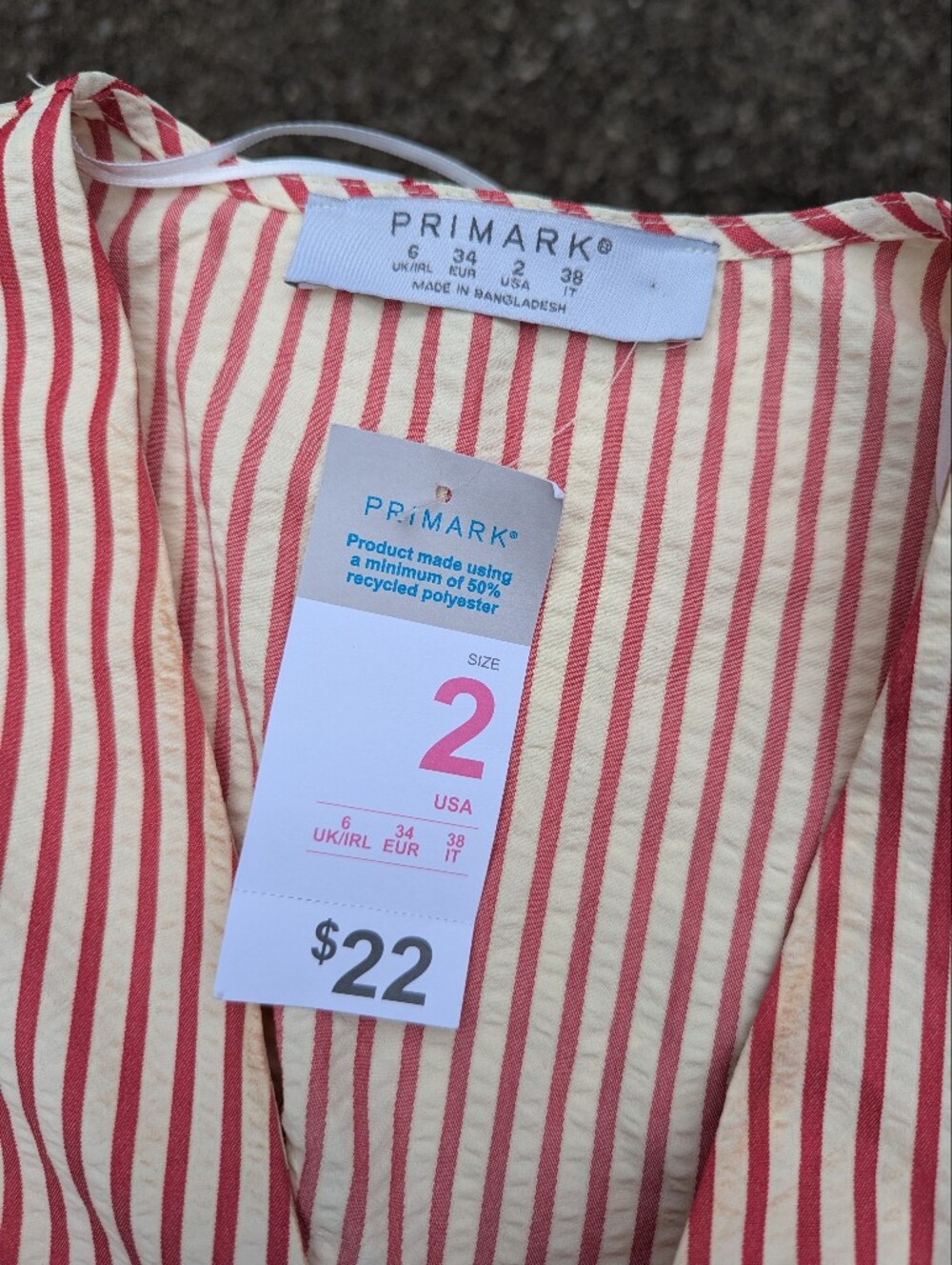 Primark NWT Striped Summer Dress Women's Size 2 - Picture 7 of 9